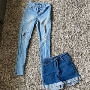 One jeans and one shorts fashionnova